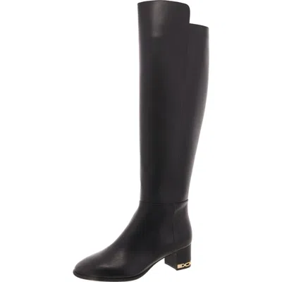 Michael Michael Kors June Womens Zip Up Slip On Knee-high Boots In Black