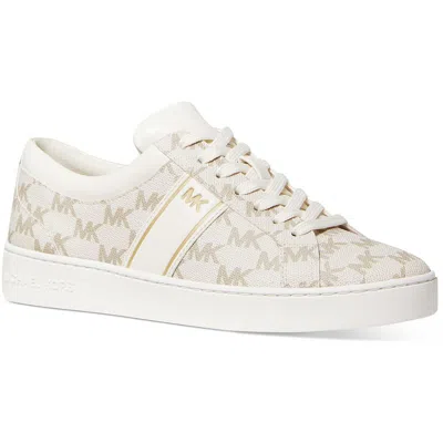 Michael Michael Kors Juno Stripe Lace Up Womens Logo Lifestyle Casual And Fashion Sneakers In White