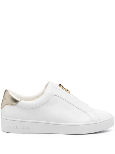 Michael Michael Kors Keaton Zip-up Sneakers In White
