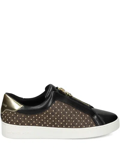 Michael Michael Kors Keaton Zipped Studded Sneakers In Multi