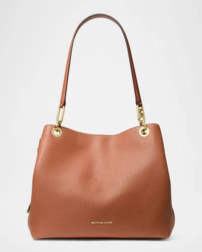 Michael Michael Kors Kensington Large Leather Tote Bag In Luggage