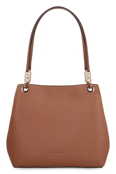 Michael Michael Kors Kensington Leather Tote In Saddle Brown