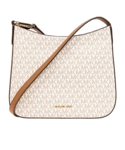 Michael Michael Kors Kensington Monogram-pattern Shoulder Bag In White