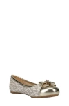Michael Michael Kors Kids' Kenya Lock Metallic Ballet Flat In Pale Gold
