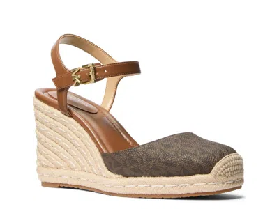 Michael Michael Kors Kenzie Wedge Sandal In Brown