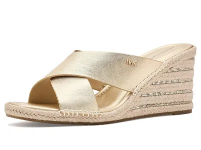 Michael Michael Kors Kenzie Wedge Sandals In Gold
