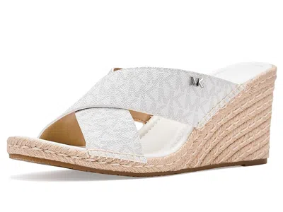 Michael Michael Kors Kenzie Wedge Sandals In White