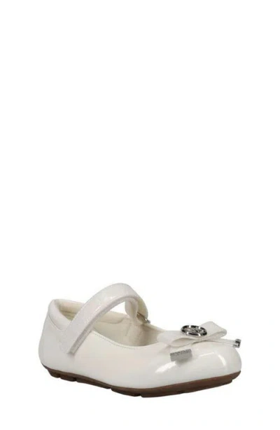 Michael Michael Kors Kids' Rover Bow Mary Jane Flat In White/glitter