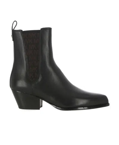 Michael Michael Kors Kinlee 50mm Leather Ankle Boots In Black