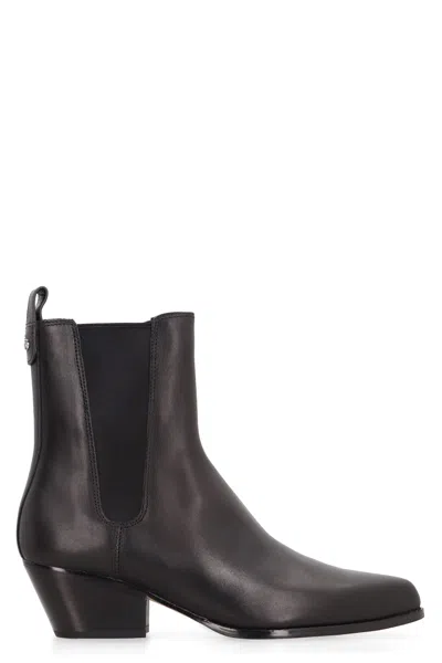 Michael Michael Kors Kinlee Leather Ankle Boots In Black