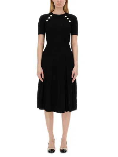 Michael Michael Kors Knit Midi Dress In Black