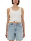 Michael Michael Kors Knit Tank Top With Front Lacing