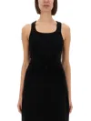 Michael Michael Kors Knit Tank Top With Front Lacing In Black