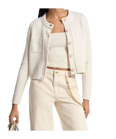 Michael Michael Kors Knitted Cardigan In Neutral