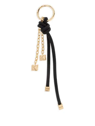 Michael Michael Kors Knotted-cord Chain Keyring In Black