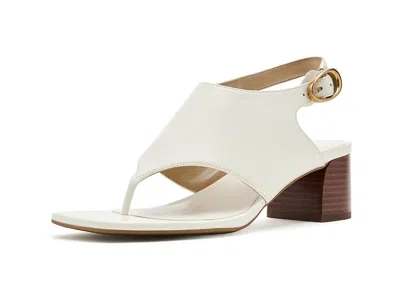Michael Michael Kors Kya Flex Mid Thong Sandals Women's Sandals Eggshell: 8.5 M In White