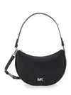 Michael Michael Kors Black Shoulder Bag With Metallic Logo Imprinted On The Front And Removable Shoulder Strap In Leather In Black