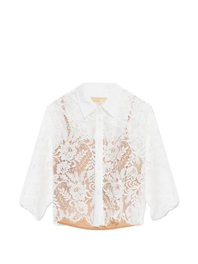 Michael Michael Kors Lace Button Shirt In White