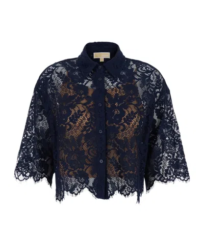 Michael Michael Kors Lace Cropped Shirt In Multi