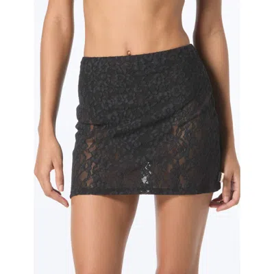 Michael Michael Kors Lace Pull On Cover Up Skirt In Black