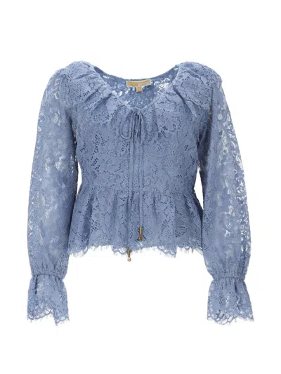Michael Michael Kors Michael By Michael Kors Lace Top In Blue
