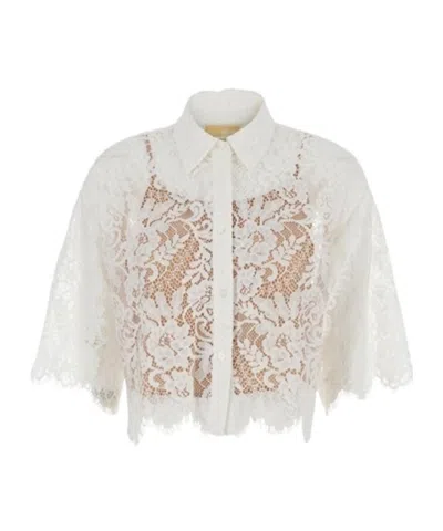 Michael Michael Kors Lace Shirt In White