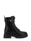 Michael Michael Kors Lace-up Black Cow Leather Platform Boots