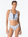 Michael Michael Kors Lace Up Crop Top In Blue
