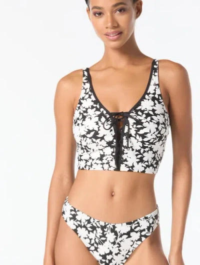 Michael Michael Kors Lace Up Crop Top In White