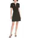 Michael Michael Kors Lace-up Mini Dress In Black