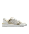Michael Michael Kors Metallic Leather Sneakers In White