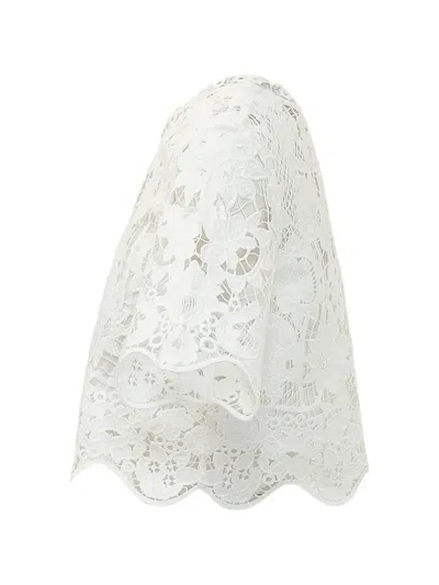 Michael Michael Kors Lace-embroidered Cropped T-shirt In White