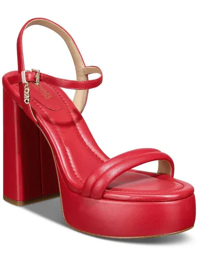 Michael Michael Kors Laci Platform Sandal Womens Leather Ankle Strap Platform Sandals In Multi
