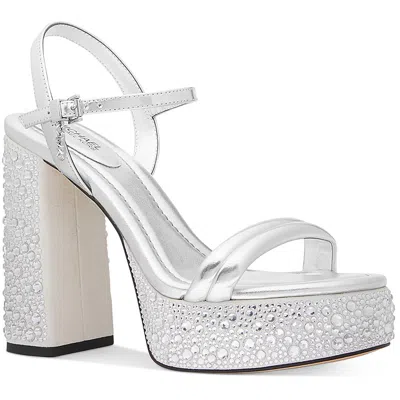 Michael Michael Kors Laci Platforms Sandal Womens Leather Padded Insole Block Heel In Multi
