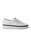 Michael Michael Kors Logo-charm Leather Sneakers In White