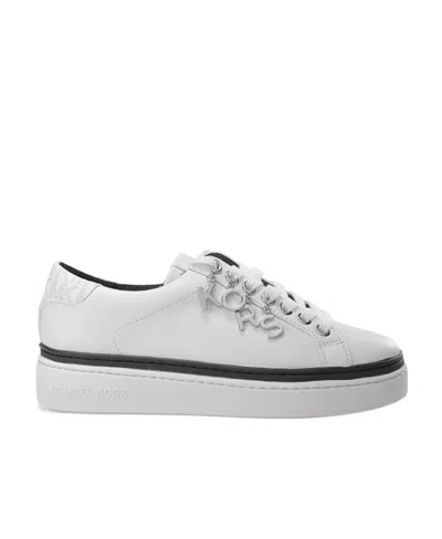 MICHAEL MICHAEL KORS LOGO-CHARM LEATHER SNEAKERS