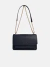 Michael Michael Kors 'laclaire' Black Leather Crossbody Bag In Black