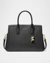 Michael Michael Kors Laila Medium Leather Satchel Bag In Black