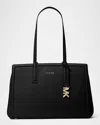 Michael Michael Kors Laila Medium Leather Tote Bag In Black