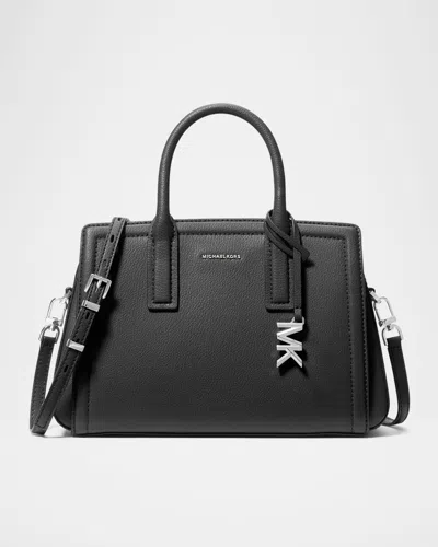 Michael Michael Kors Laila Small Leather Satchel Bag In Black