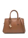 Michael Michael Kors Brown Handbag With Metallic Lettering Logo And Pendant