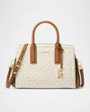 Michael Michael Kors Laila Small Signature Logo Satchel Bag In Vanilla/ac
