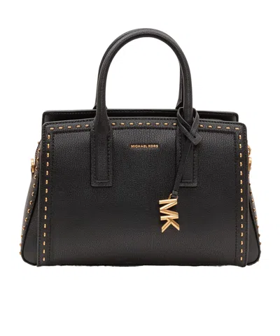 Michael Michael Kors Laila Small Studded Satchel Bag In Black