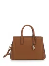 Michael Michael Kors Brown Handbag With Metallic Lettering Logo And Pendant In Brown
