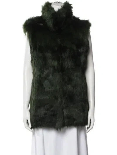 Pre-owned Michael Michael Kors Lamb Fur Fur Jacket In Green