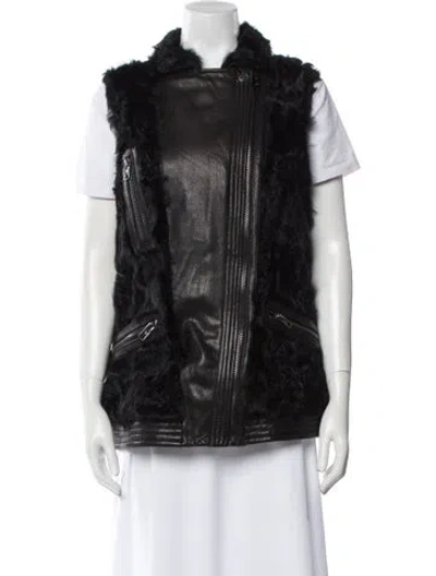 Pre-owned Michael Michael Kors Lamb Leather Coat In Black