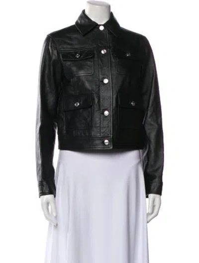 Pre-owned Michael Michael Kors Lamb Leather Jacket In Black