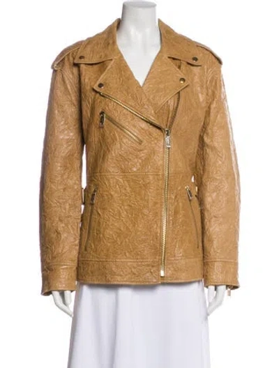 Pre-owned Michael Michael Kors Lamb Leather Jacket In Neutral