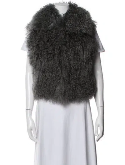 Pre-owned Michael Michael Kors Lamb Leather Vest In Grey