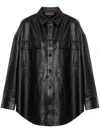 Michael Michael Kors Unisex Oversized Leather Shirt In Black